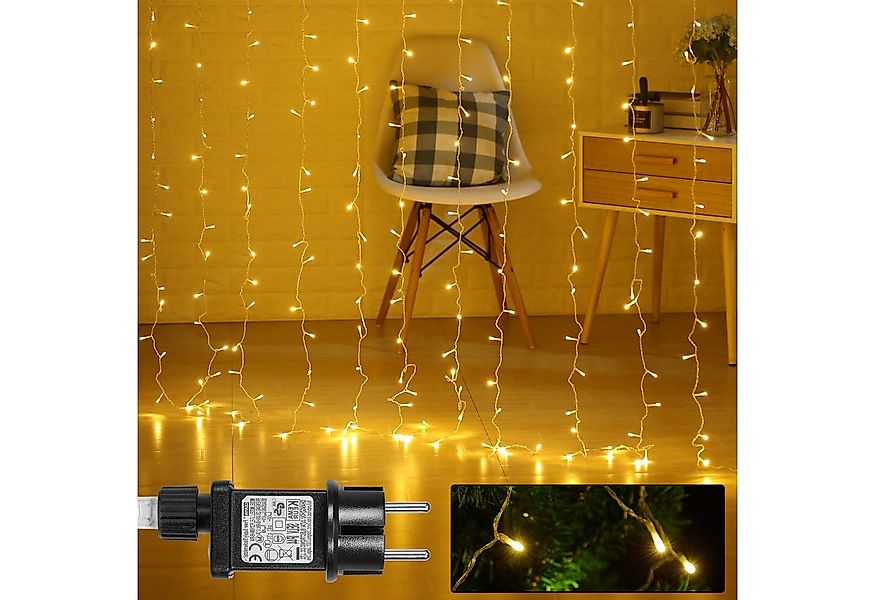 Rosnek Lichtervorhang 31V, 3x3M, 10 Stränge, für Schlafzimmer Weihnachten, günstig online kaufen