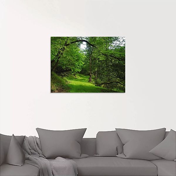 Artland Glasbild "Grüner Weg durch den Wald", Wald, (1 St.) günstig online kaufen