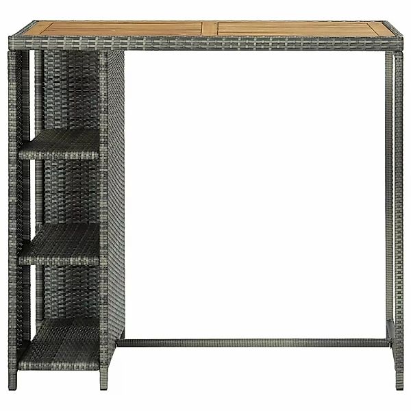 Bartisch Mit Regal Grau 120x60x110 Cm Poly Rattan günstig online kaufen