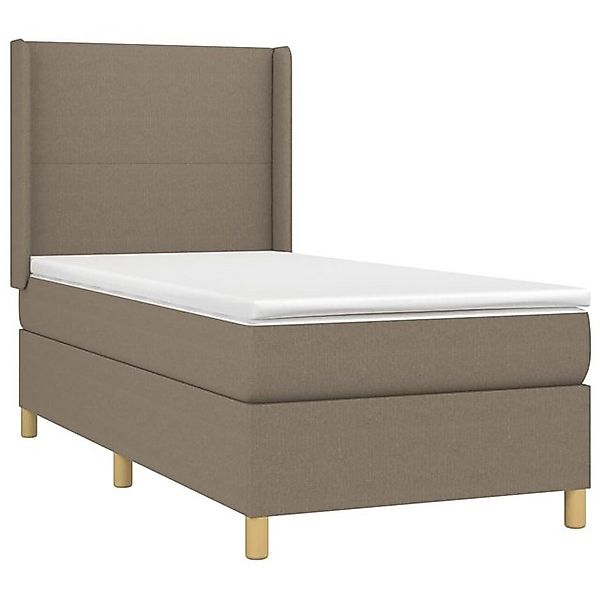 vidaXL Boxspringbett, Boxbett mit Matratze Taupe 80x200 cm Stoff günstig online kaufen