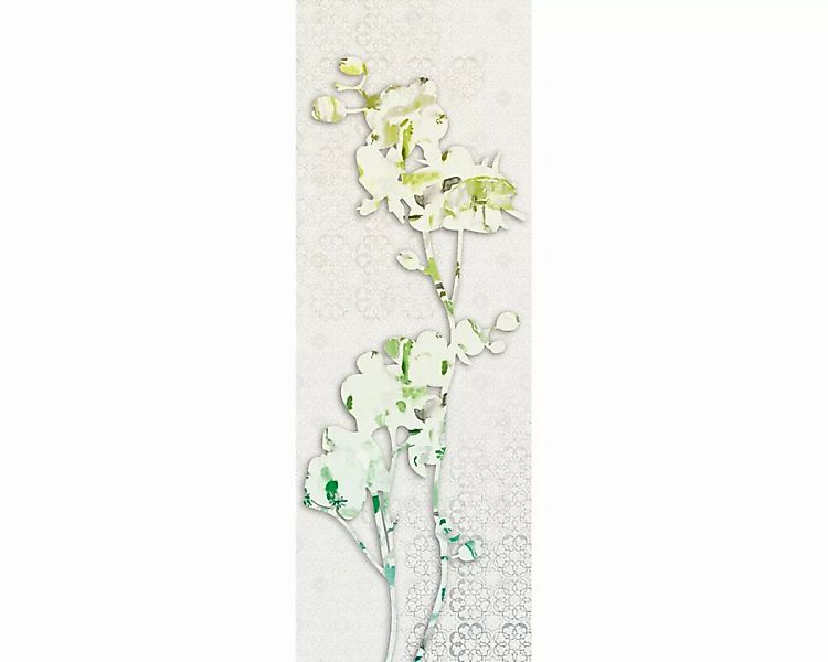 Dekopanel "Blumenelement" 1,00x2,80 m / Glattvlies Perlmutt günstig online kaufen