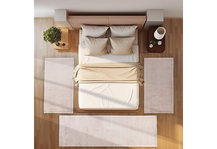 SIMPEX24 Kurzflor-Bettumrandung Geometrisch Design, Höhe 12 mm, (Bett-Set, günstig online kaufen