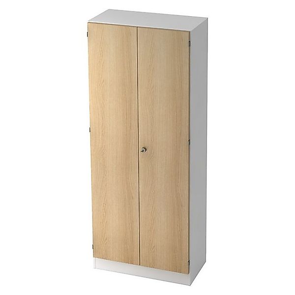 bümö Aktenschrank office Büroschrank - 5 Ordnerhöhen Dekor: Weiß/Eiche günstig online kaufen