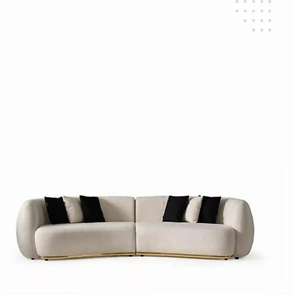 JVmoebel Sofa Ovale beige Couch xxl Viersitzer Polstermöbel Luxus Neu, Made günstig online kaufen