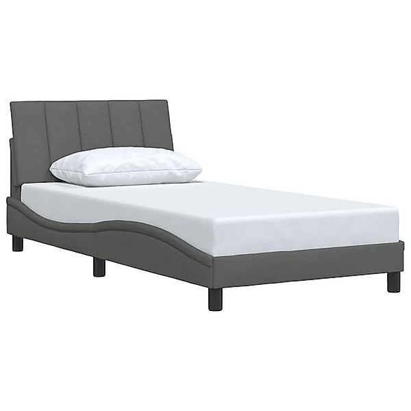 vidaXL Bett Bettgestell ohne Matratze "Hanko" Dunkelgrau 100x200 cm Stoff günstig online kaufen