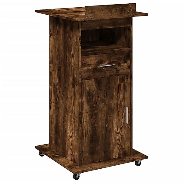 vidaXL Rednerpult mit Rollen & Schublade Räuchereiche 55x55x107 cm 848028 günstig online kaufen