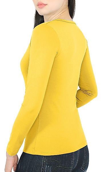dy_mode Thermohemd Damen Thermo Langarmshirt Thermoshirt mit Innenfutter V- günstig online kaufen