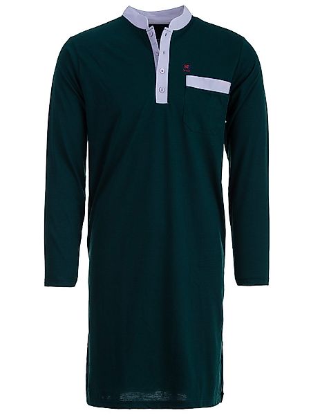 Henry Terre Nachthemd Nachthemd Langarm - Stehkragen Unifarben günstig online kaufen
