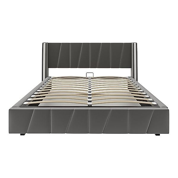 Gotagee Bettgestell 160x200cm Moderner Bettrahmen Samtstoff USB-Anschlüsse günstig online kaufen