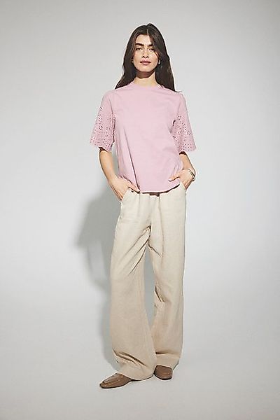 Y.A.S Kurzarmshirt Shirt, Oberteil YASLEX SS TOP W. EMB SLEEVES S. NOOS (Ku günstig online kaufen