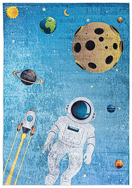 Mazovia Kinderteppich Kinderteppich Kinderzimmerteppich Planeten Weltraum, günstig online kaufen