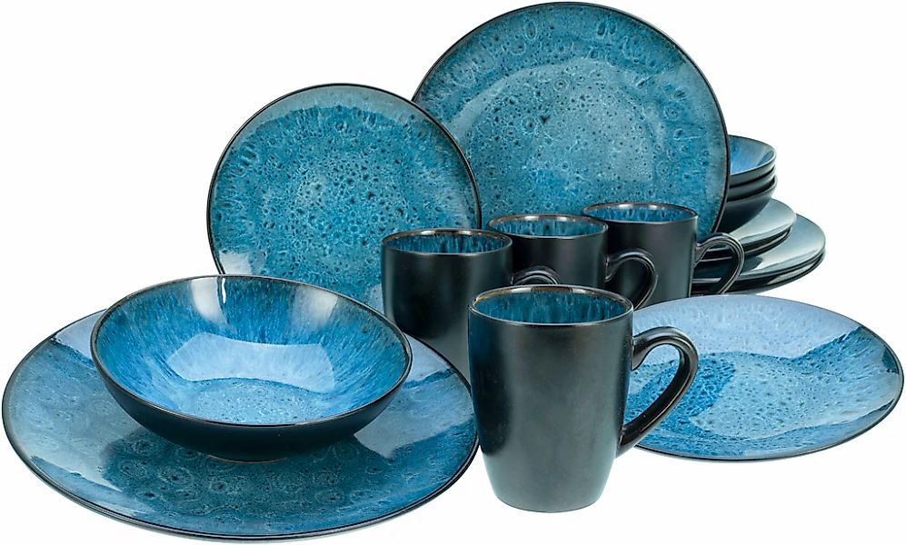CreaTable Kombiservice "Geschirr-Set Capri" Service, intensiv blaue Reaktiv günstig online kaufen
