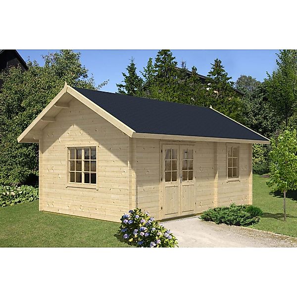 Alpholz Gartenhaus Arizona 678 cm x 490 cm Satteldach Braun günstig online kaufen