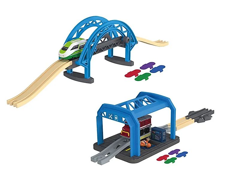 Playtive Spielzeug-Eisenbahn Playtive Spiel Erweiterungsset Holzeisenbahn günstig online kaufen