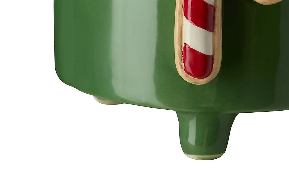 HOME STORY Übertopf Zuckerstangen   ¦ grün ¦ Dolomite ¦ Maße (cm): B: 16,3 günstig online kaufen