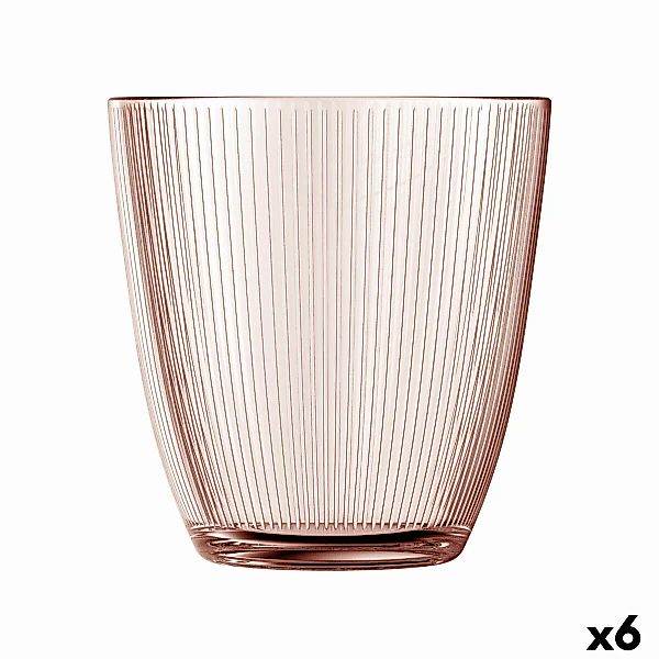 Becher Luminarc Concepto Stripy Rosa Glas (310 Ml) (6 Stück) günstig online kaufen