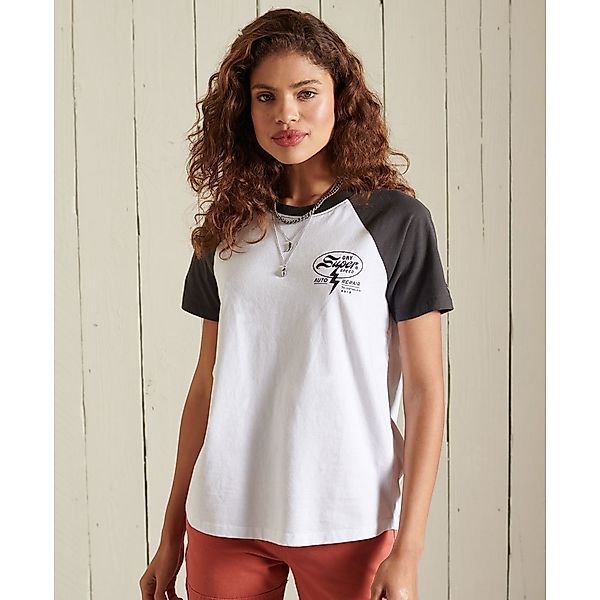 Superdry Black Out Raglan Kurzärmeliges T-shirt S Optic günstig online kaufen