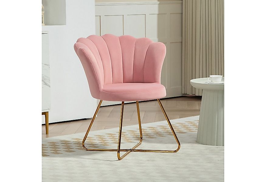 HOMCOM Relaxsessel Loungesessel mit Armlehnen, Metallbeine (Schminkstuhl, 1 günstig online kaufen