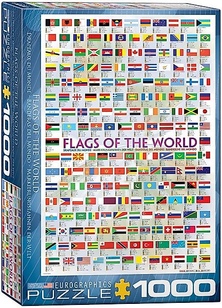 Puzzle 1000 Teile Puzzle - Puzzle - Flaggen der Welt, Puzzleteile günstig online kaufen