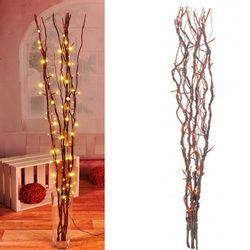Mojawo Lichtervorhang Lichterzweige / Dekozweig braun günstig online kaufen