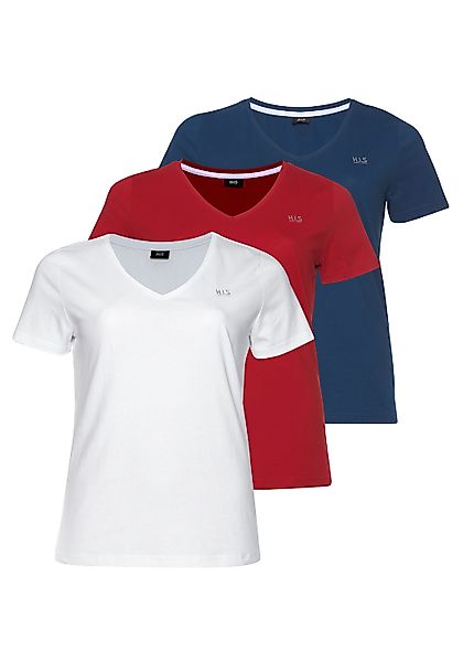 H.I.S T-Shirt Essential-Basics (Spar-Set, 3er-Pack) figurumspielender günstig online kaufen