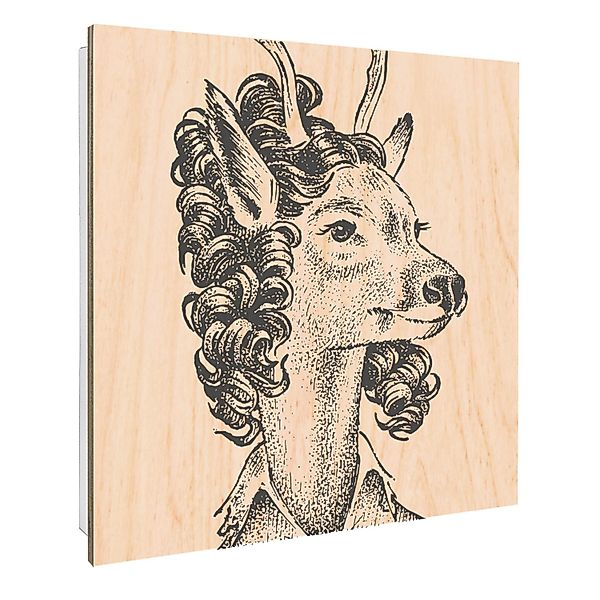 Banjado Schlüsselkasten mit Holzfront 30x30cm Weiß Scharnier Links 50 Haken günstig online kaufen
