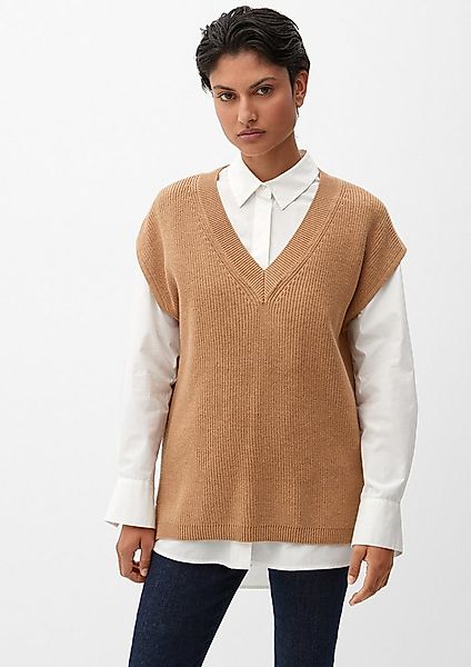 s.Oliver Rundhalspullover Strickjacke Lockerer Strick-Pullunder günstig online kaufen