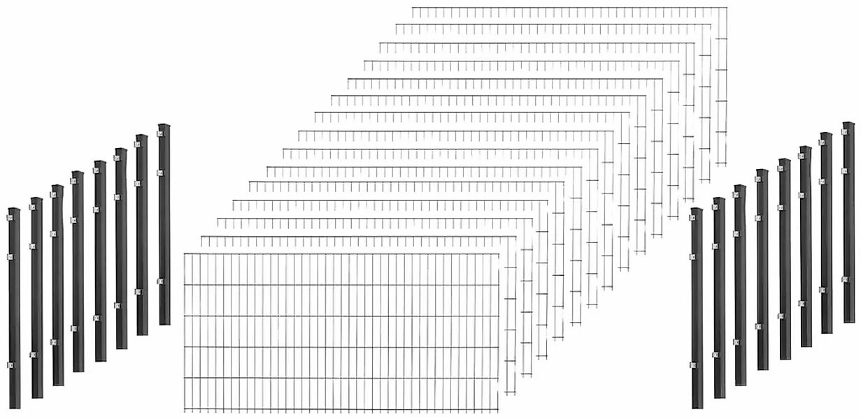 Peddy Shield Doppelstabmattenzaun, 123 cm hoch, 15 Matten für 30 m Zaun, mi günstig online kaufen