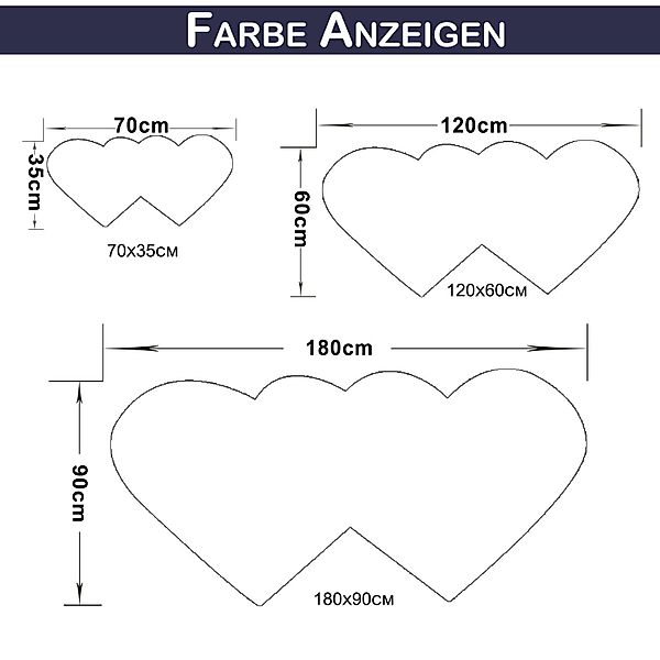 BTTO TEPP Hochflor-Teppich Hochflor Fellteppich,Herz Teppich,Weicher Flausc günstig online kaufen