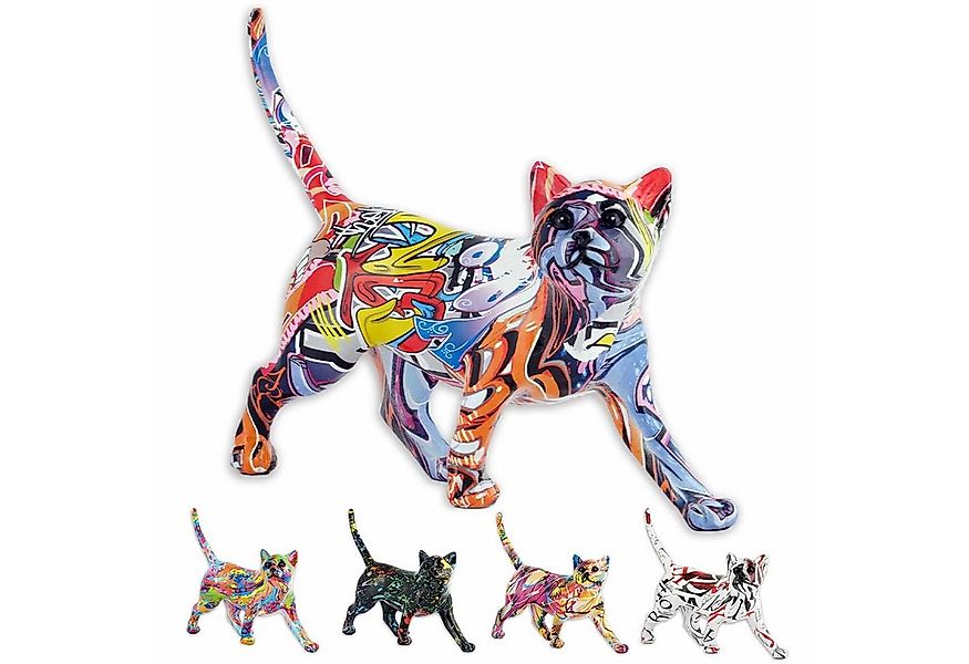 Monkimau Tierfigur Katzen Figur - Deko Figuren Garten Tiere Dekoration Wohn günstig online kaufen
