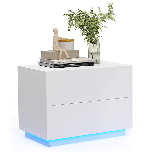 Mondeer Nachttisch LED Nachtkommode, Glänzend-Nachttisch mit günstig online kaufen