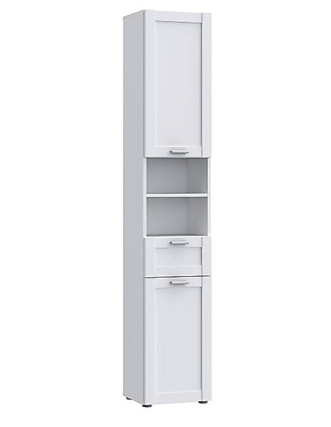 Bad-Seitenschrank inkl. 2 Türen 191 cm hoch Weiß günstig online kaufen