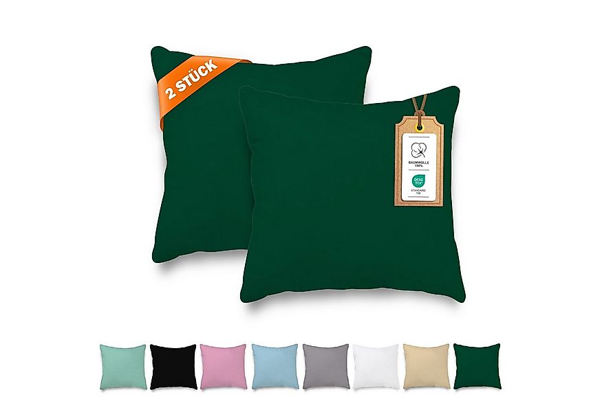 Veluna Home Kissenbezüge 100% Baumwolle(2er-Set) Renforcé Kissenbezug mit R günstig online kaufen