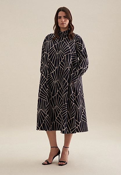 seidensticker Sommerkleid "Schwarze Rose", Langarm Kragen Druck günstig online kaufen