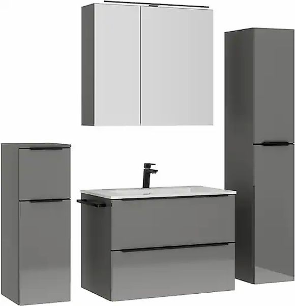 nobilia® Badmöbel-Set »Levere« vormontiert, mit Soft-Close, 4 Stk. tlg. günstig online kaufen