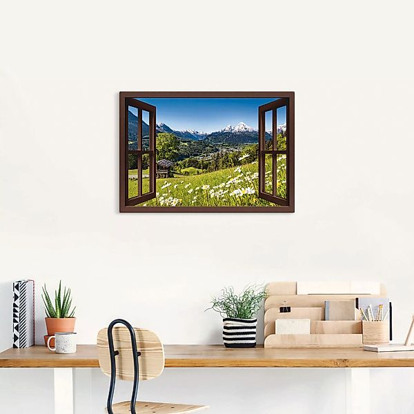 Artland Wandbild "Fensterblick Bayerischen Alpen", Berge, (1 St.), als Alub günstig online kaufen