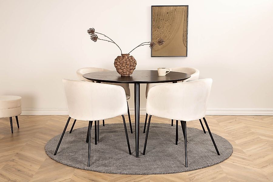 ebuy24 Essgruppe DippØ115BLBL Essgruppe Esstisch schwarz günstig online kaufen