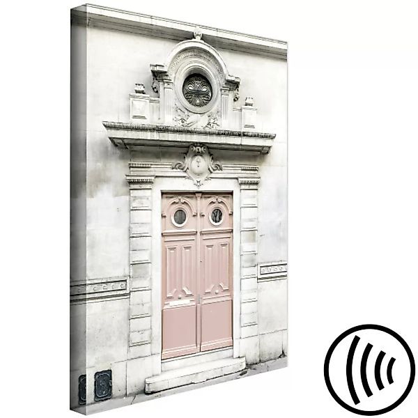 Leinwandbild Rosa Tür im Pariser Altbauhaus - Architektur-Fotografie von Pa günstig online kaufen