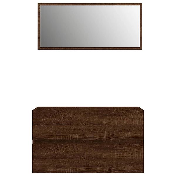 vidaXL 2-tlg. Badmöbel-Set Braun Eichen-Optik Holzwerkstoff Modell 2 günstig online kaufen