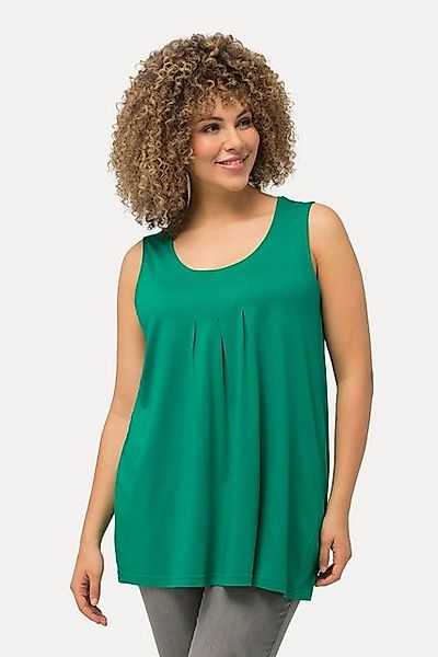 Ulla Popken T-Shirt Top Zierfalten A-Linie Rundhals ärmellos Modal günstig online kaufen