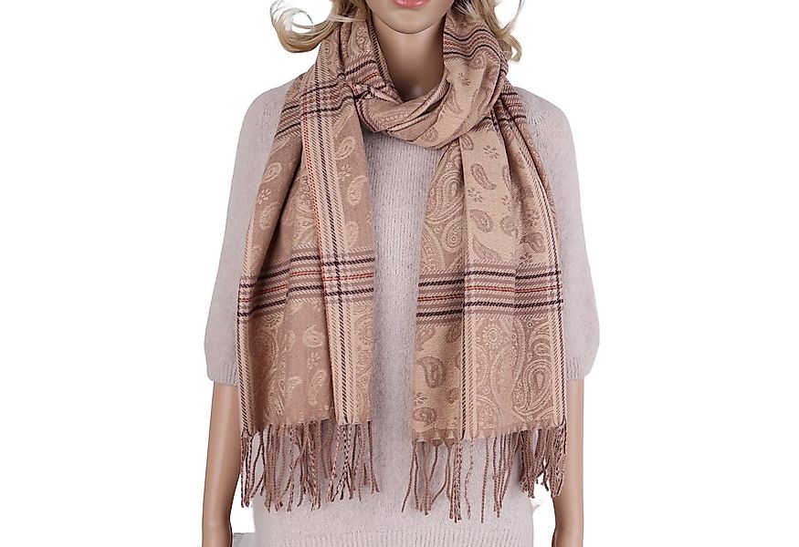 MIRROSI Modeschal weicher und warmer Schal mit Fransen, ca.70x180cm, (Paisl günstig online kaufen