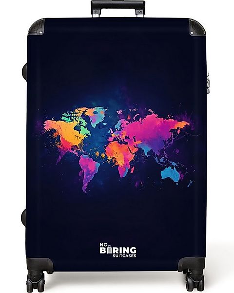NoBoringSuitcases.com© Hartschalen-Trolley Weltkarte - Bunt - Graffiti 77 c günstig online kaufen
