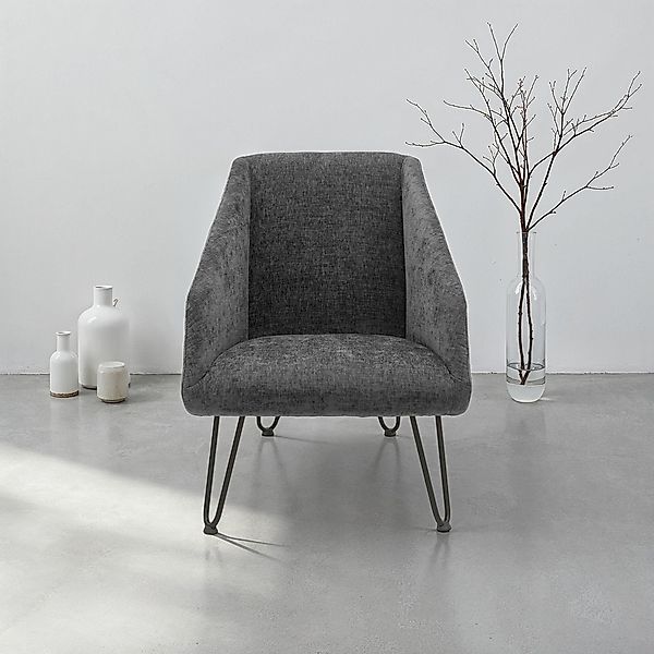 DOMO collection Sessel "Delft Loungesessel, Hairpin Legs, Retro, Metallbein günstig online kaufen