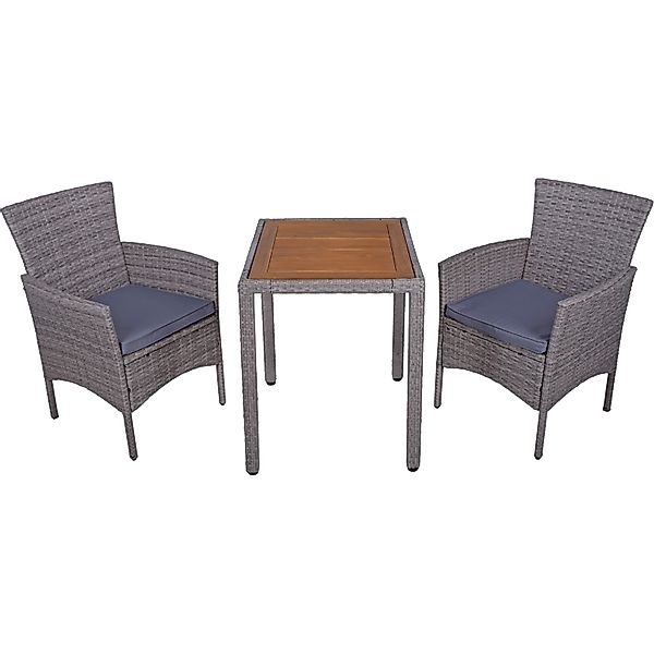 Garden Pleasure Balkon-Set Dakota 3-teilig Hellgrau günstig online kaufen