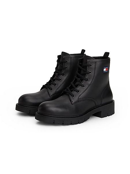 Tommy Jeans TJW LACE UP LEATHER BOOT Schnürboots, Blockabsatz, Schnürstiefe günstig online kaufen