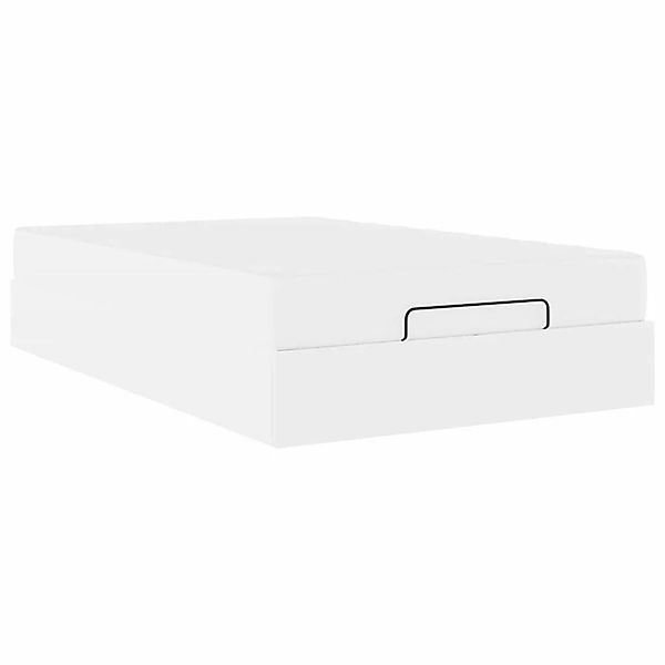 vidaXL Bettgestell mit Matratze Reinweiß 120 x 190 cm Kunstleder 3399418 günstig online kaufen