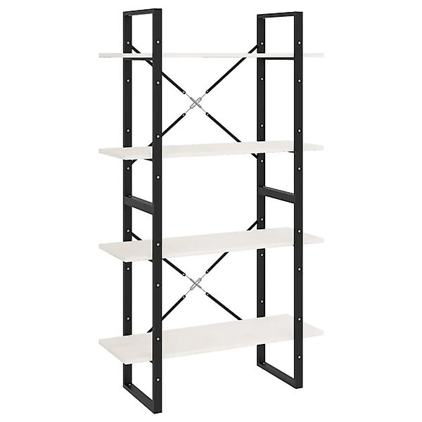 vidaXL Bücherregal 4 Böden Weiß 80x30x140 cm Massivholz Kiefer 806463 günstig online kaufen