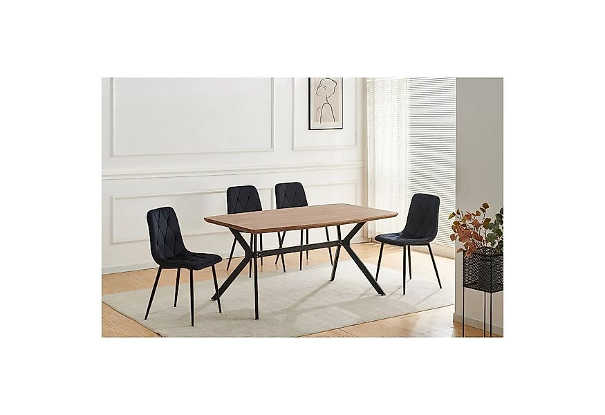 HTI-Living Esszimmerstuhl Stuhl Mesa Eco 4er-Set Velvet Schwarz (Set, 4 St) günstig online kaufen