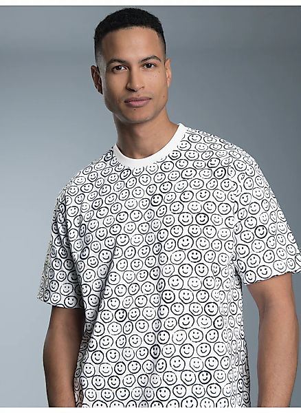 Trigema T-Shirt "TRIGEMA T-Shirt mit freundlichem Smiley-Muster", 1 Stk. günstig online kaufen
