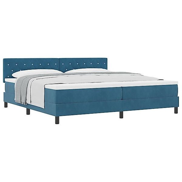 vidaXL Bett Boxspringbett mit Matratze Dunkelblau 200x200 cm Samt (1-tlg) günstig online kaufen